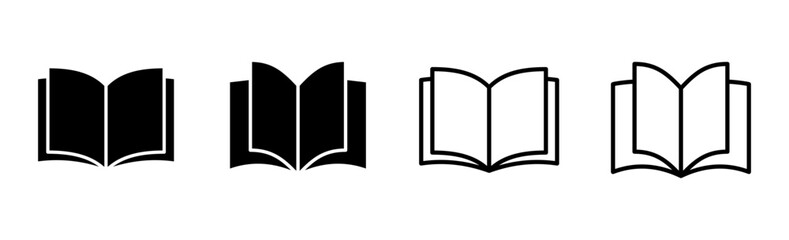 Book icon set. open book icon vector. ebook icon