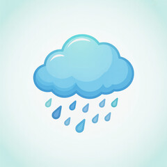 Blue cartoon rain cloud illustration vector graphic for weather forecast and meteorology design element