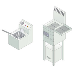 業務用のフライヤー（揚げ物器）