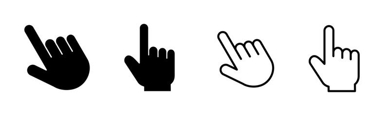 Hand click icon set. pointer icon vector. hand cursor icon vector