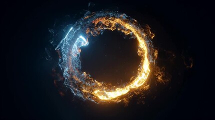 Fiery number eight and burning number 0 are spinning around the blue planet globe in the black night sky - Powered by Adobe