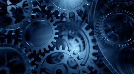 Gears of the world ⚙️ a complex mechanical network of metal cogs and steel machinery symbolizing industrial business and teamwork - Powered by Adobe