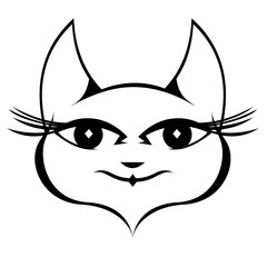 vector illustration of a female cats head