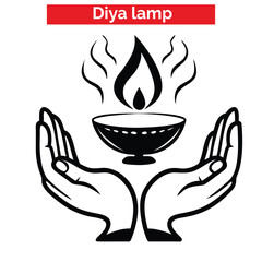 The Sun's yellow prominence differs from any terrestrial flame,Black and white vector illustration of a traditional Diwali diya oil lamp with floral design and flame. Monochrome graphic icon for Diwal