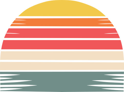 Vintage Sunset Vector Illustration