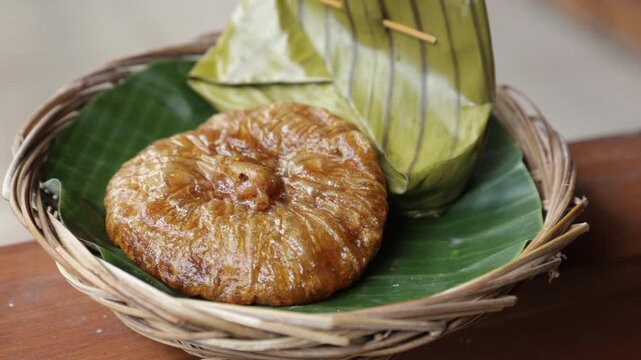 Bowsprit cake or kue cucur and jongkong. Indonesian traditional cake, made from flour and brown sugar.

