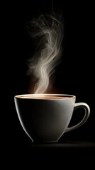 Elegant Coffee Cup Illustrtion with Rising Steam Depcting Warmth and Comfort
