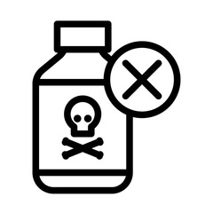 No Harmful Chemicals Fertilizer Line Icon of Fertilizers Icon Set