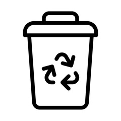 Recycle Bin Line Icon of Zero Waste Living (Food) Icon Set