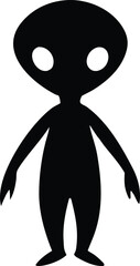 cute alien cartoon figure symbol vector, sci-fi monster silhouette illustration
