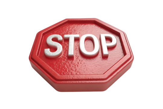 Red stop sign 3d icon model