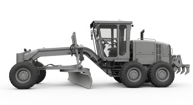 Gray grader construction equipment