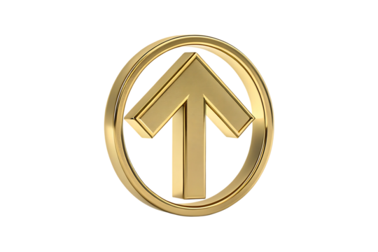 up arrow gold arrow 3d icon design concept idea