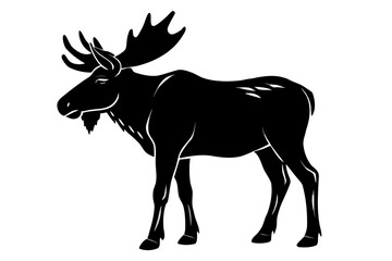 Fototapeta premium moose silhouette isolated on white