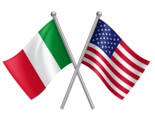  Crossed Italian and American Flags with Minimal Vector Style