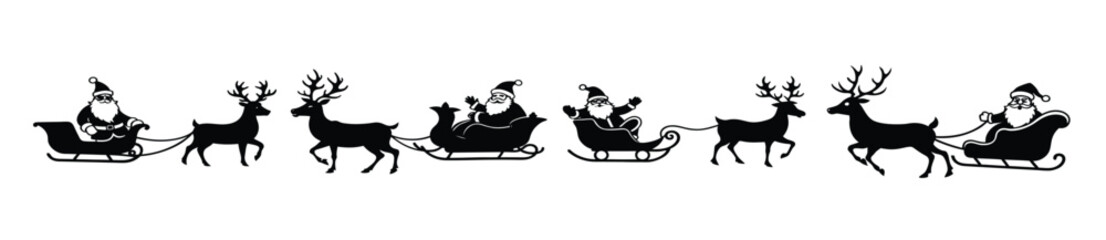 christmas santa claus reindeer illustration