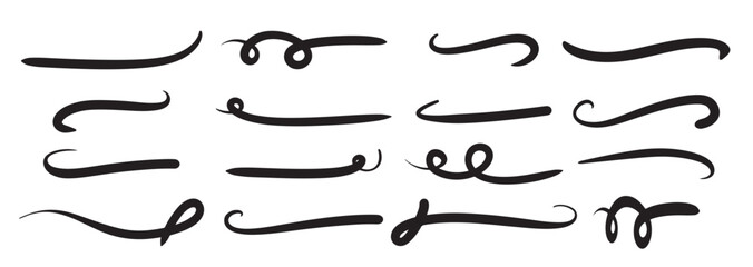 doodle sketch style of underline highlighter marker 