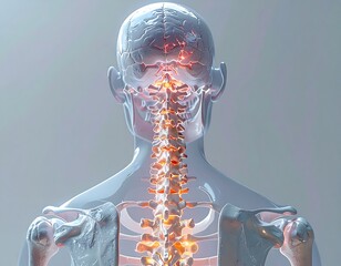 3D anatomical model of the human spine and skull