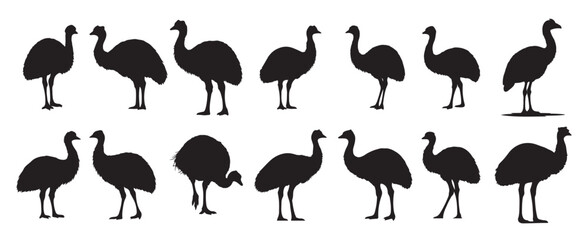 emu silhouette white background