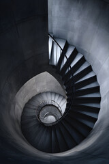 Obraz premium Exploring the Timeless Eleance of a Circular Staircae within a Tower: Architecural Marvels and SpiralingLandscapes in Stunning Visas and Historical Context