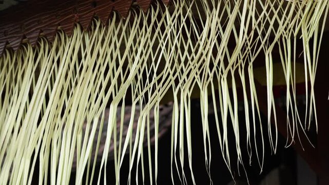Decorations made of hanging coconut leaves, made of young coconut leaves. Usually used for wedding decorations
