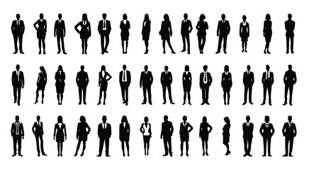  business people silhouette set business man and woman