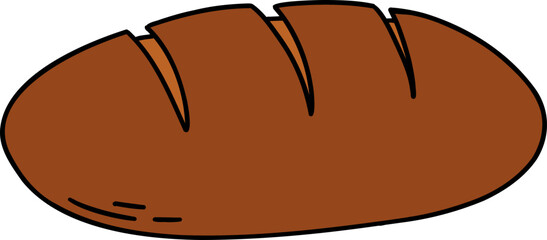 A brown loaf of bread with scored lines