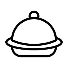 Covered Dish Line Icon of Main Courses Icon Set