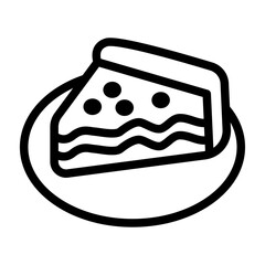 Pizza Slice Line Icon of Main Courses Icon Set