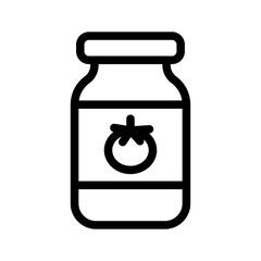 Tomato Paste Jar Line Icon of Condiments and Sauces Icon Set
