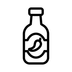 Chili Sauce Bottle Line Icon of Condiments and Sauces Icon Set