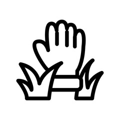 Gardening Gloves Line Icon of Lawn Care Icon Set