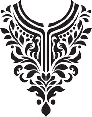 Ornamental Floral Design A classic black and white floral design element featuring elegant, curved leaves and intricate detailing. Perfect for use in decorative borders, logos