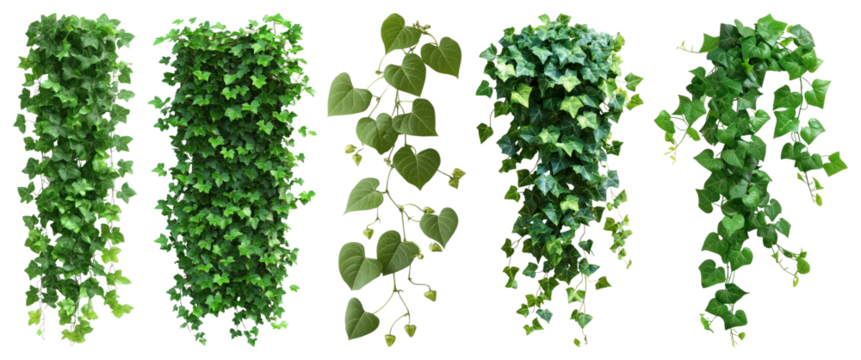 Lush cascading green ivy plants