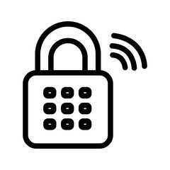 Smart Padlock Line Icon of Smart Locks Icon Set