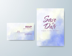 Fototapeta premium Wedding invitation with abstract watercolor background