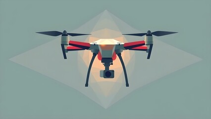 Abstract art of drone simplified into geometric form