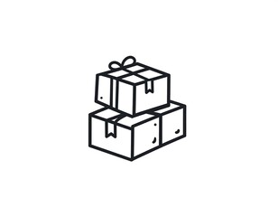Two stacked gift boxes, simple line art