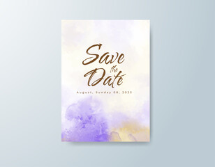 Wedding invitation with abstract watercolor background