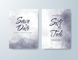Wedding invitation with abstract watercolor background