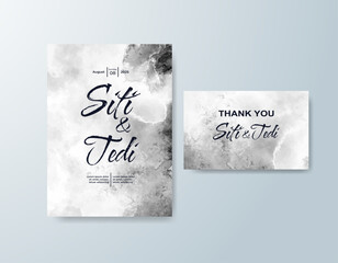 Wedding invitation with abstract watercolor background
