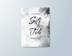 Wedding invitation with abstract watercolor background