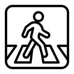 Pedestrian Crossing Line Icon of Street Photography Icon Set
