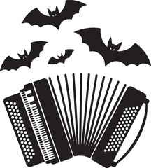 Halloween accordion pumpkin silhouette vector