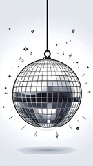 Mirrored disco ball graphic