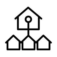 Neighborhood Network Line Icon of Home Network & Wi-Fi Icon Set