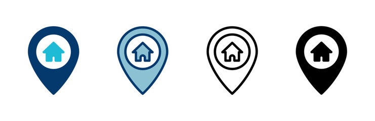 Address symbol icon vector isolated on white background . address icon vector. home location icon