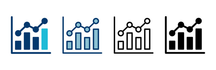 Growing graph Icon vector isolated on white background. Chart icon. Graph vector