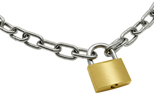 A secure lock and chain, symbolizing safety, security, and protection against unauthorized access