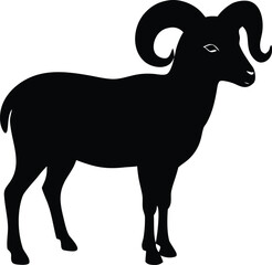 ram animal horned icon vector, mountain sheep symbol illustration
